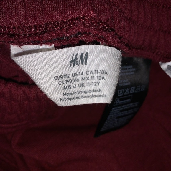 Kids Harry Potter sweat shorts size 14 burgundy H&M X WB hogwarts unisex girls - Picture 6 of 6